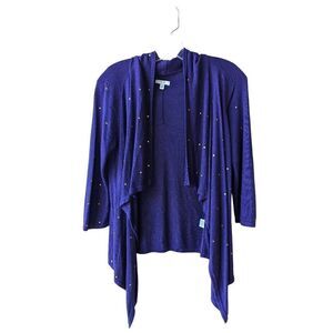 Cache Women's Purple Studded Open Front Cardigan Sweater Size Small